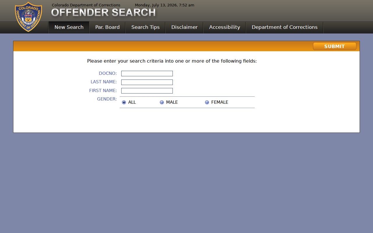 Elbert County arrest records Colorado DOC offender search