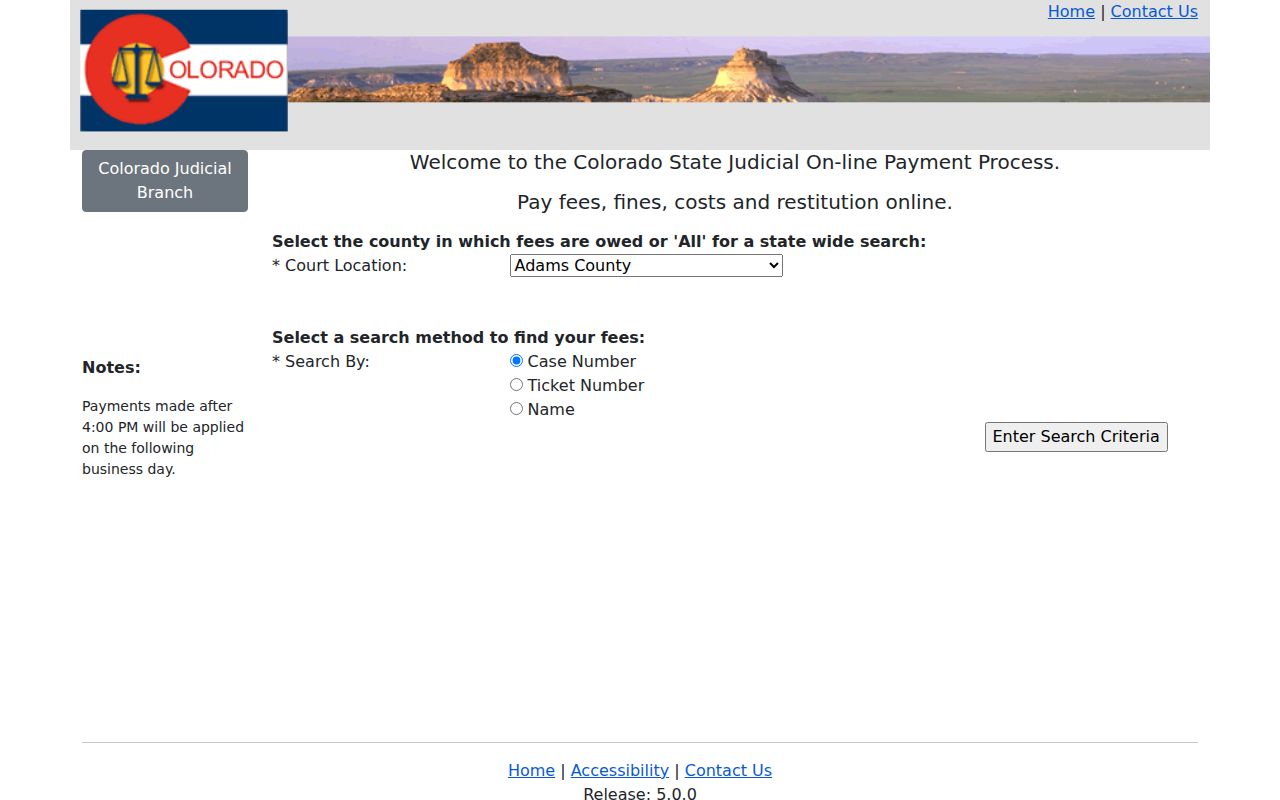 Elbert County court dockets Colorado Judicial Online Payment System