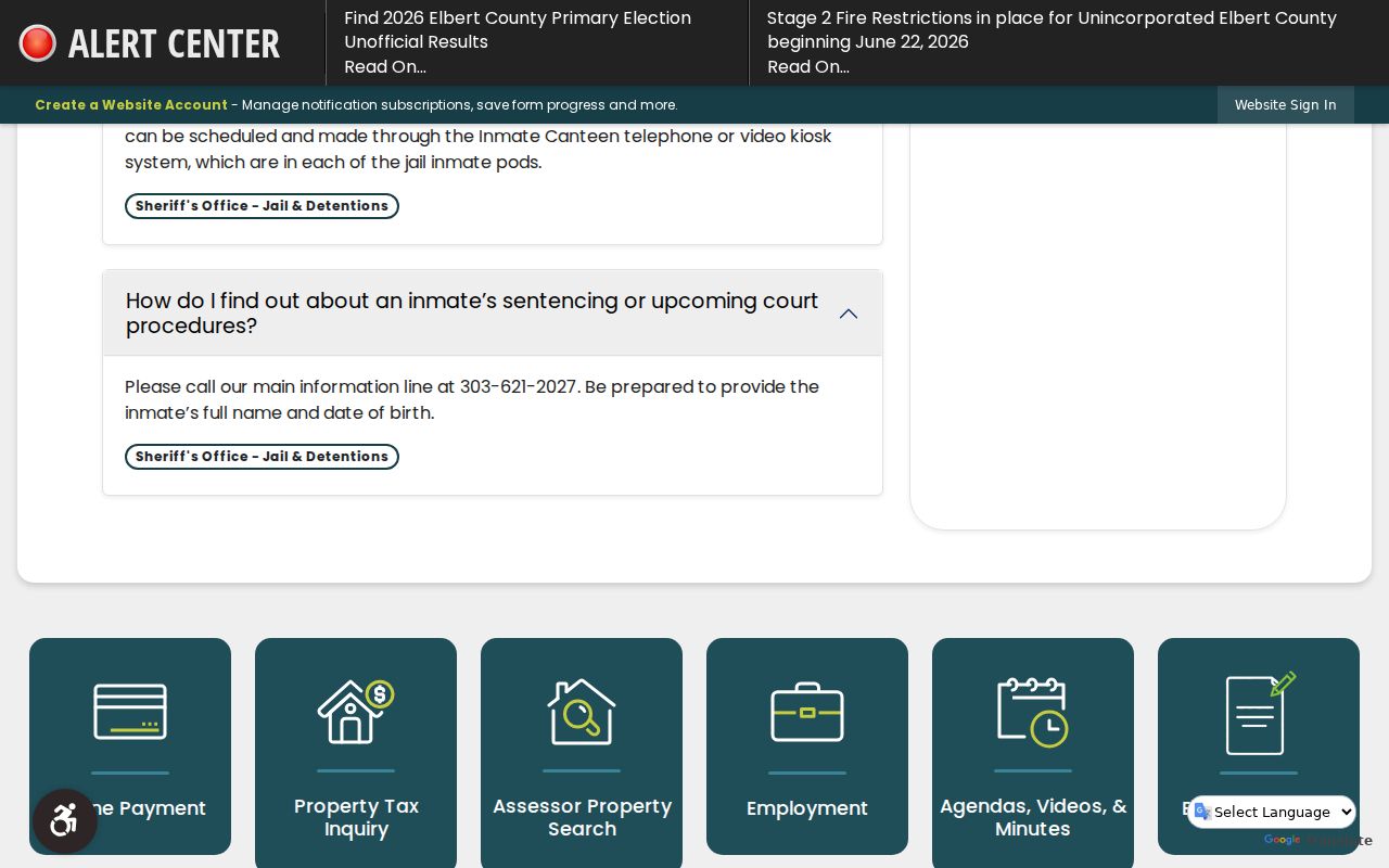 Elbert County inmate records jail lookup FAQ