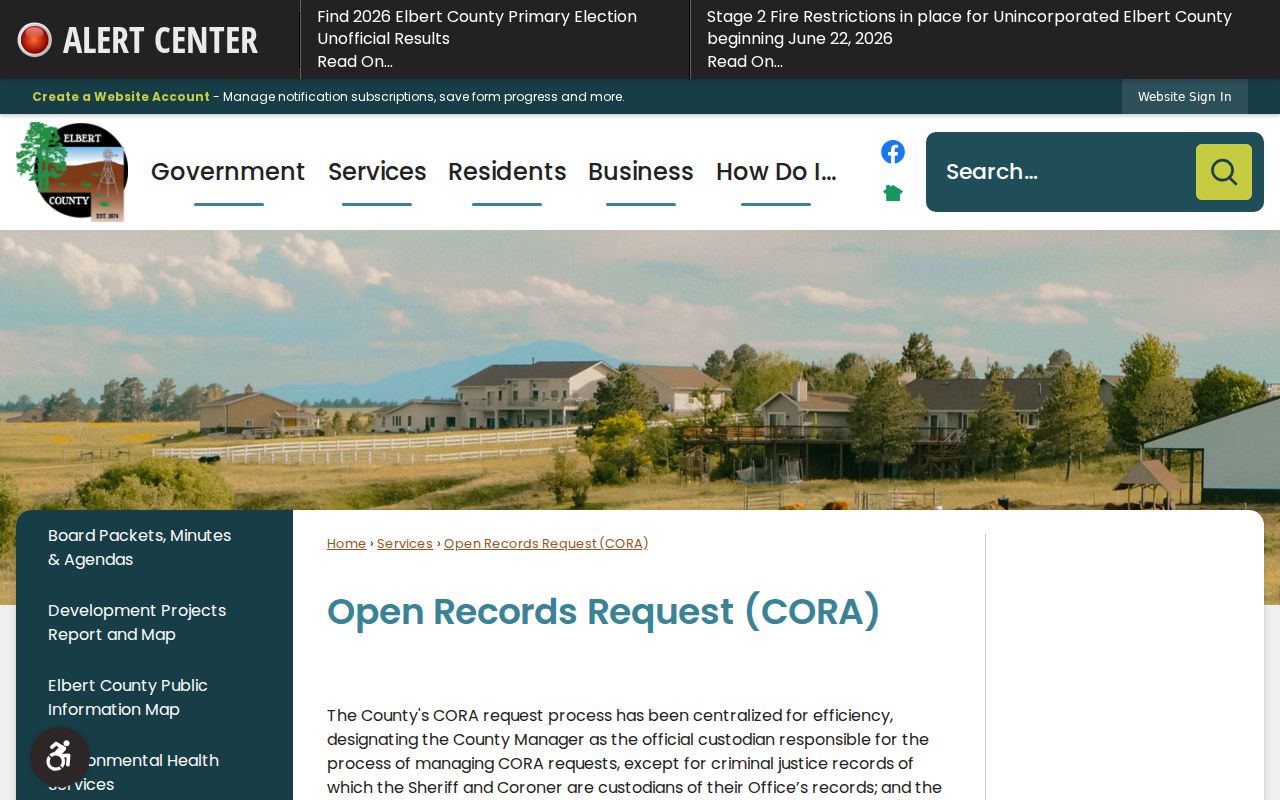 Elbert County probate records courthouse and CORA contact source